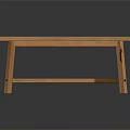 Natural Wooden Coffee Table With Cross Legs And Smooth Modern Tabletop Design