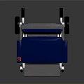 Heavy Duty Industrial Wheelchair with Blue Padded Seat Armrests and Durable Metal Frame