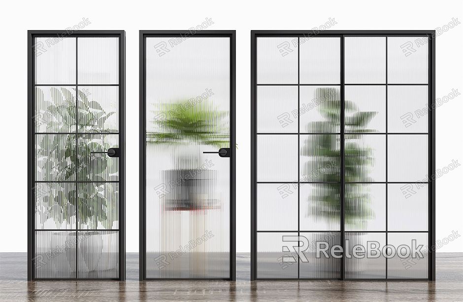 Modern swing door glass door glass single door model