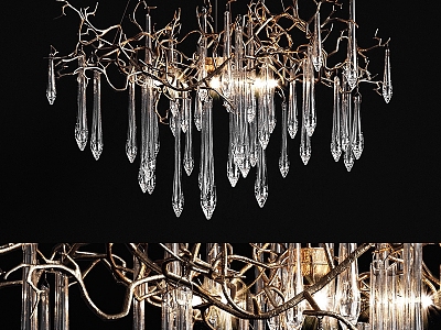 Modern Branch Crystal Chandelier 3d model