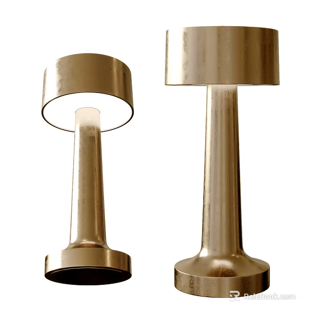 Modern Minimalist Metal Table Lamp With Cylindrical Base And Lampshade For Home Decor 3d model 