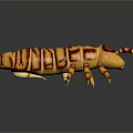 Orange and Brown Striped Caterpillar With Segmented Body and Multiple Legs on Dark Background