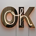 Pink Neon Decorative Light in OK Letter Shape for Modern Home Decoration