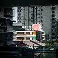 Hotel Kaili Building With Colorful Facade Urban Surroundings And Visitor Taking