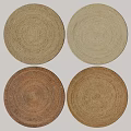 Woven Round Rugs with Textured Design in Beige and Brown Tones for Home Decor