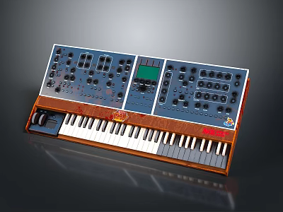 Household Electronic Music Synthesizer Keyboard With Control Knobs And Panel 3d model