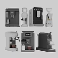 Stylish Modern Kitchen Appliances Collection Including Coffee Machines Blenders And Grinders