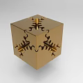 Precision Industrial Equipment Golden Cube With Intricate Hollow Mechanical Structure Design