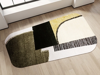 Modern shape carpet abstract shaped carpet 3d model