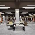 Spacious Modern Supermarket Interior With Organized Fresh Produce Displays Shelves And Lighting