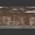 Rustic Wooden House With Weathered Rusty Roof White Spots Wooden Siding Windows And Door