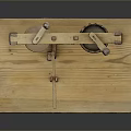 Wooden Hardware Tools Display Stand With Vintage Knobs And Components