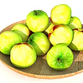 Fresh Green Apples in a Wooden Plate Perfect for Healthy Daily Snack