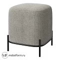 Gray Fabric Sofa Stool With Black Metal Legs Modern Minimalist Design