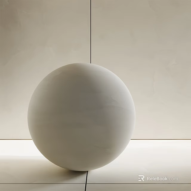 Light Colored Smooth Background Wall Design With White Sphere Sculpture In Front 3d model