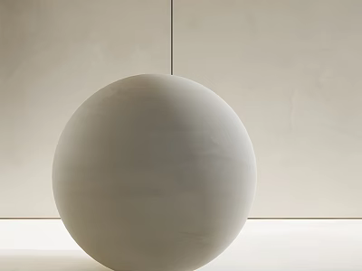 Light Colored Smooth Background Wall Design With White Sphere Sculpture In Front 3d model