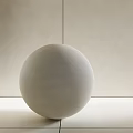 Light Colored Smooth Background Wall Design With White Sphere Sculpture In Front 3d model