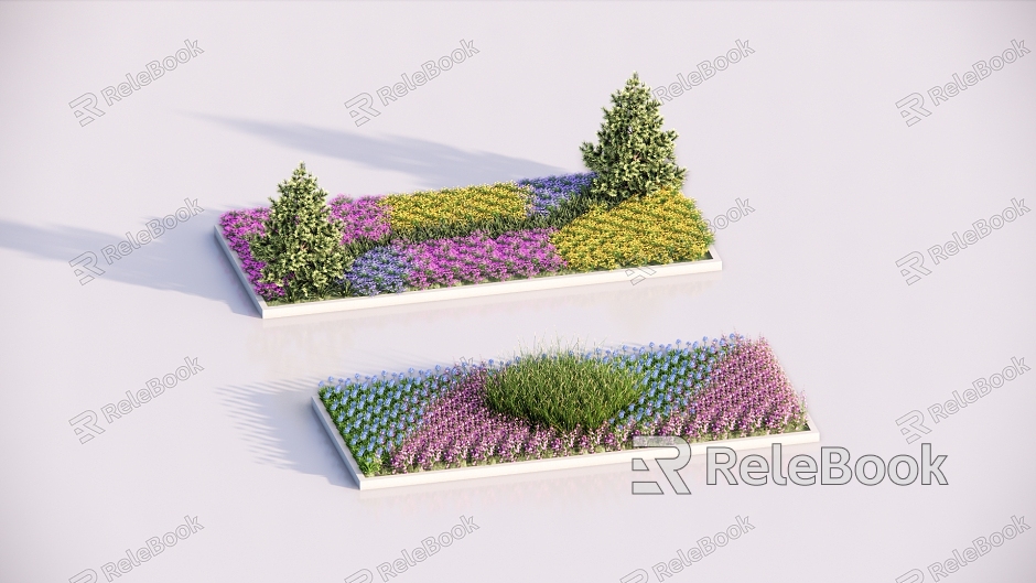 Modern flower bed flower pond model