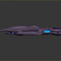 Futuristic Purple Spaceship Model With Sleek Design And Glowing Accents
