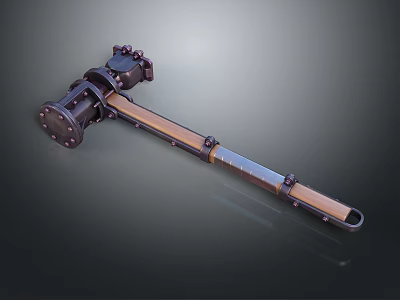 Mechanical Hammer Tool With Metal Head Wooden Handle And Bolted Components 3d model