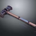 Mechanical Hammer Tool With Metal Head Wooden Handle And Bolted Components