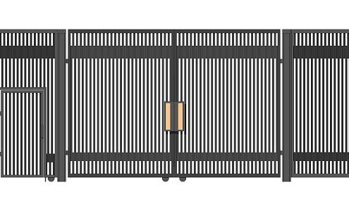 Modern gate wrought iron gate 3d model