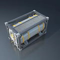Durable Metal Frame Swing Door With Gray And Yellow Stripes Structure Design