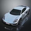Silver Luxury Sports Car With Sleek Aerodynamic Design And Shiny Exterior