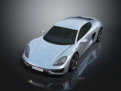 Silver Luxury Sports Car With Sleek Aerodynamic Design And Shiny Exterior 3d model