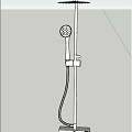 Modern Chrome Shower Fixture With Overhead And Handheld Sprayers And Adjustable Bracket