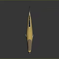 Aquatic Whale 3D Model with Yellow White Black Brown Head Orange Eyes on Gray Background