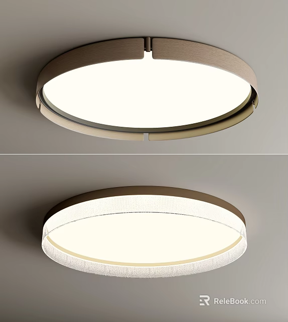 Sleek Modern Circular Ceiling Light With Fabric Shade And Metal Frame For Home Decor 3d model