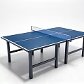Indoor Ping Pong Table With Blue Tabletop Black Legs And Net For Home Use