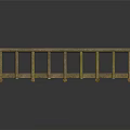 Wooden Bridge Structure With Railings Wooden Planks And Support Beams