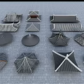 Traditional Chinese Architectural Components Including Roof Tiles Eaves And Decorative Structures
