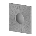 Square Frame Round Mirror with Radiant Ray Pattern for Home Decor 3d model