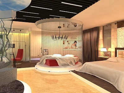 Modern Bedroom Furniture Specialty Store with Comfortable Beds Stylish Chairs and Elegant Decor 3d model