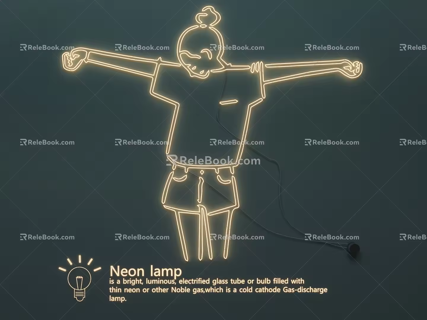 Neon glow word LED lamp 3d model