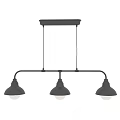 Black Metal Multi Light Pendant Lamp Industrial Style Ceiling Hanging Fixture
