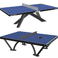 DONIC Ping Pong Table With Blue Tabletop Black Frame And Paddles Balls