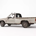 Old Rusted Single Cab Pickup Truck Displayed Against White Background With Weathered Exterior