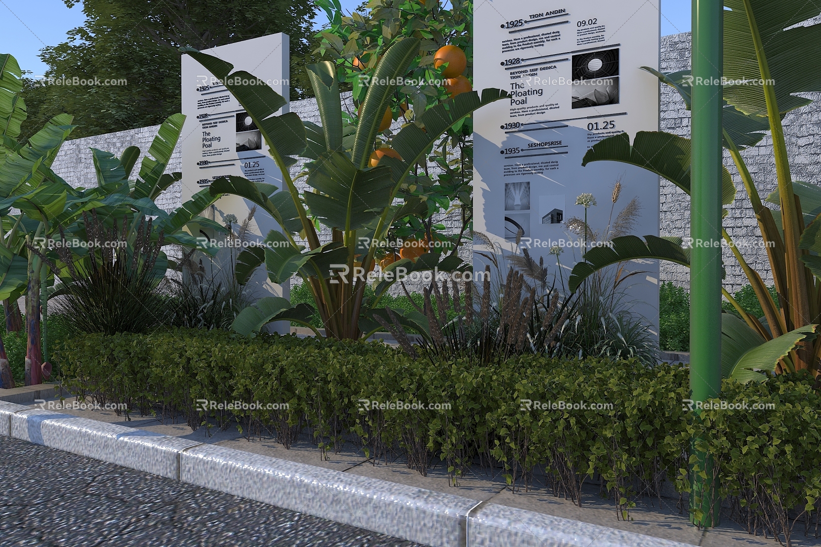 Garden landscape 3d model