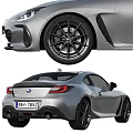 Silver Subaru Sports Car Two Door Design Front And Rear View