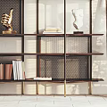 Light Luxury Bookshelf Decorative Bookshelf 3d model