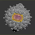 Elegant Ring Design Featuring Pink Center Gemstone With Blue Surrounding Stones In Silver Setting