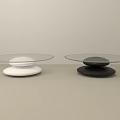 Modern Coffee Table With Glass Top And White Black Base Design
