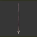 Slender Deep Red Wooden Sculpture Carving With White Base And Smooth Surface