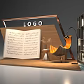 Stylish Photo Spot with Open Music Sheet Orange Chair Bookshelf and Small Table