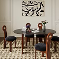 Dining table and chair 3d model