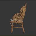 Elegant Rattan Flower Shaped Leisure Chair With Soft White Cushion Design